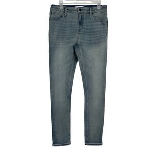 ASOS DESIGN Mid Rise Stretch Straight Leg Jeans in Mid wash Size 34x34